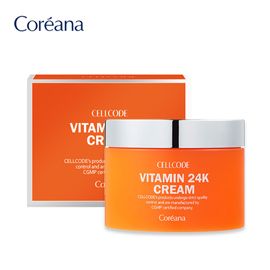 Coreana Cellcode Vitamin 24K Cream 100g, Brightening, Wrinkle Care, Oil and Moisture Balance, Niacinamide, Adenosine, Shea butter, Squalane, Yellow chestweed Extract - Made in KOREA